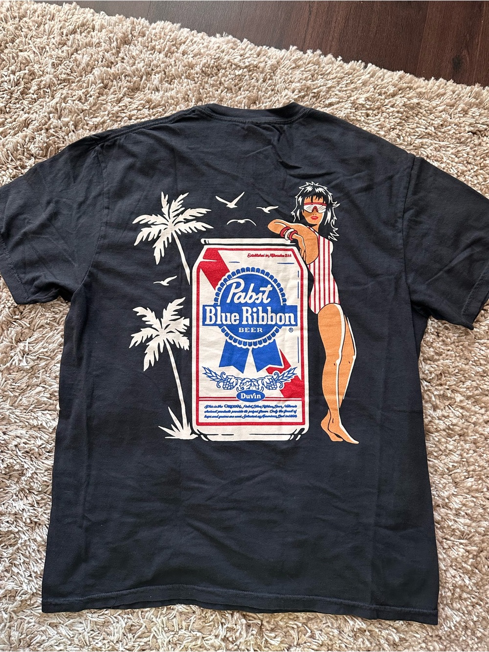 Pabst Blue Ribbon Duvin Design beach club L tee